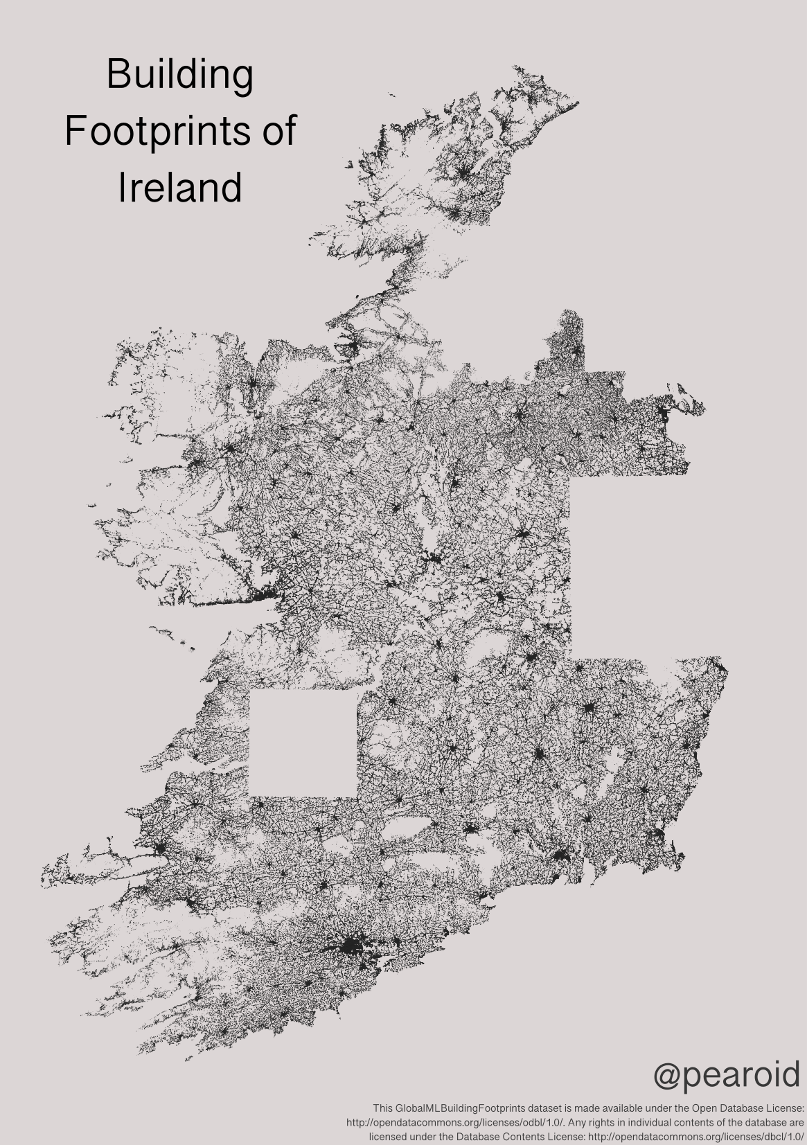 Building Footprints of Ireland from Microsoft