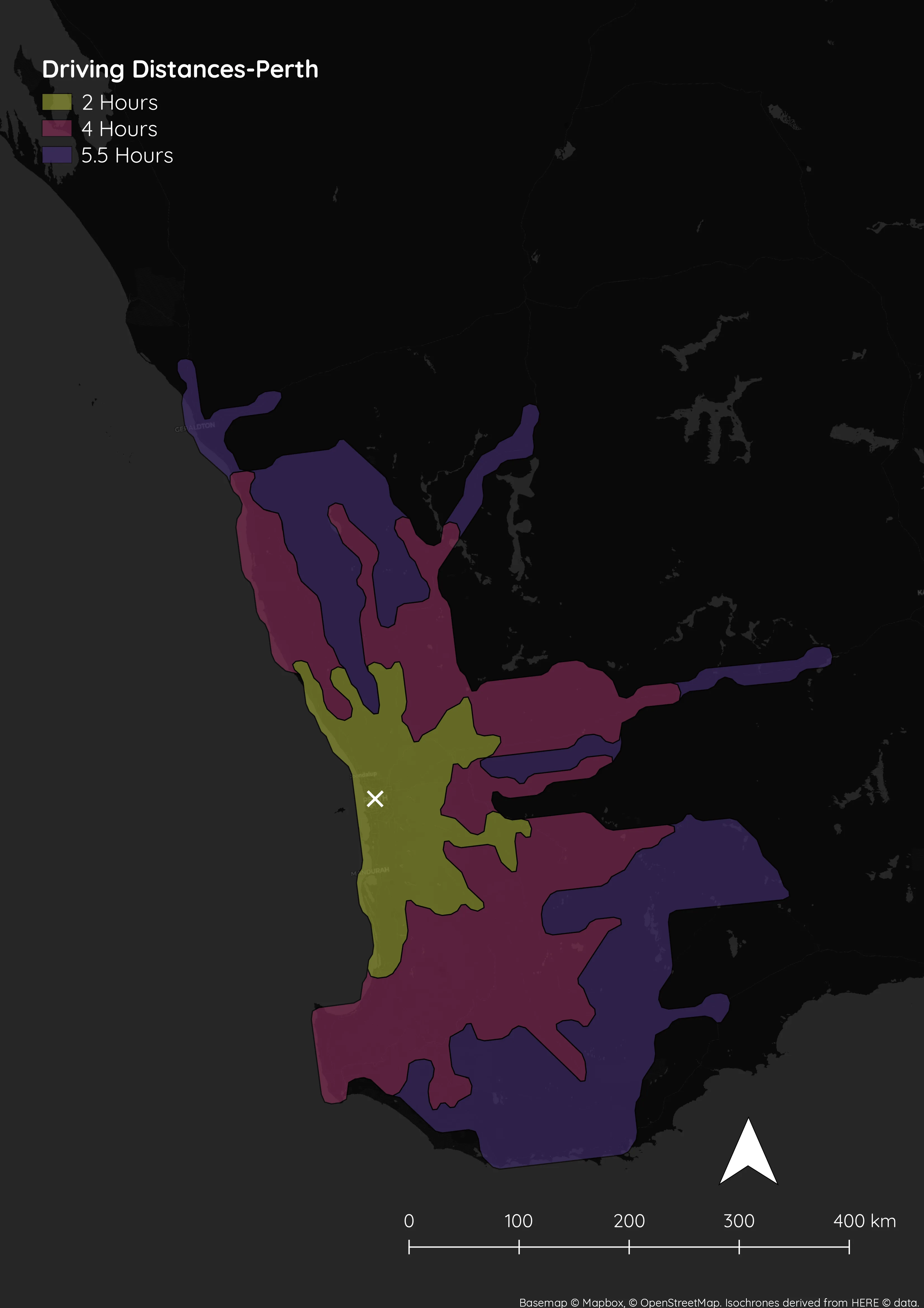 Perth-Isochrone Map
