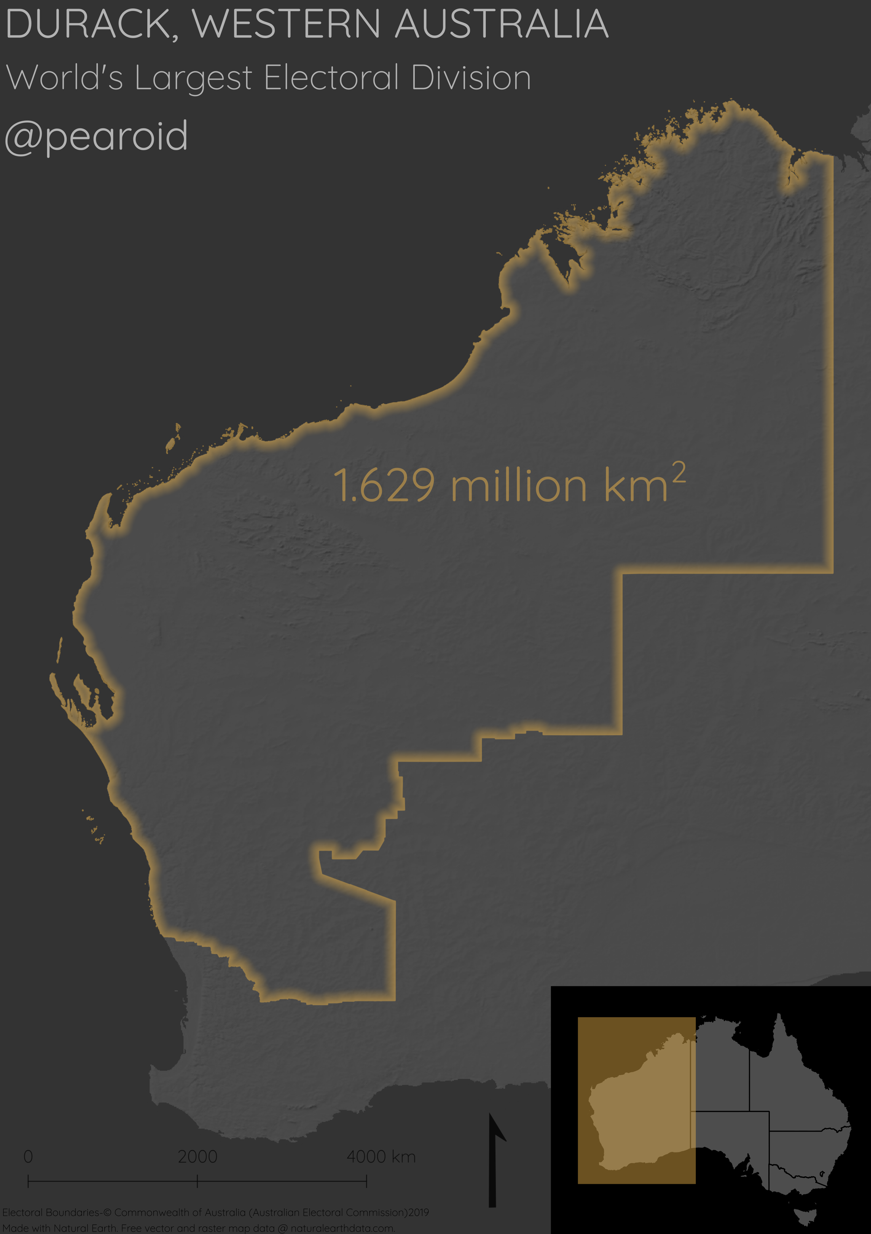 Durack Electoral Division, WA-Largest Electoral Division in the world that practices compulsory voting.