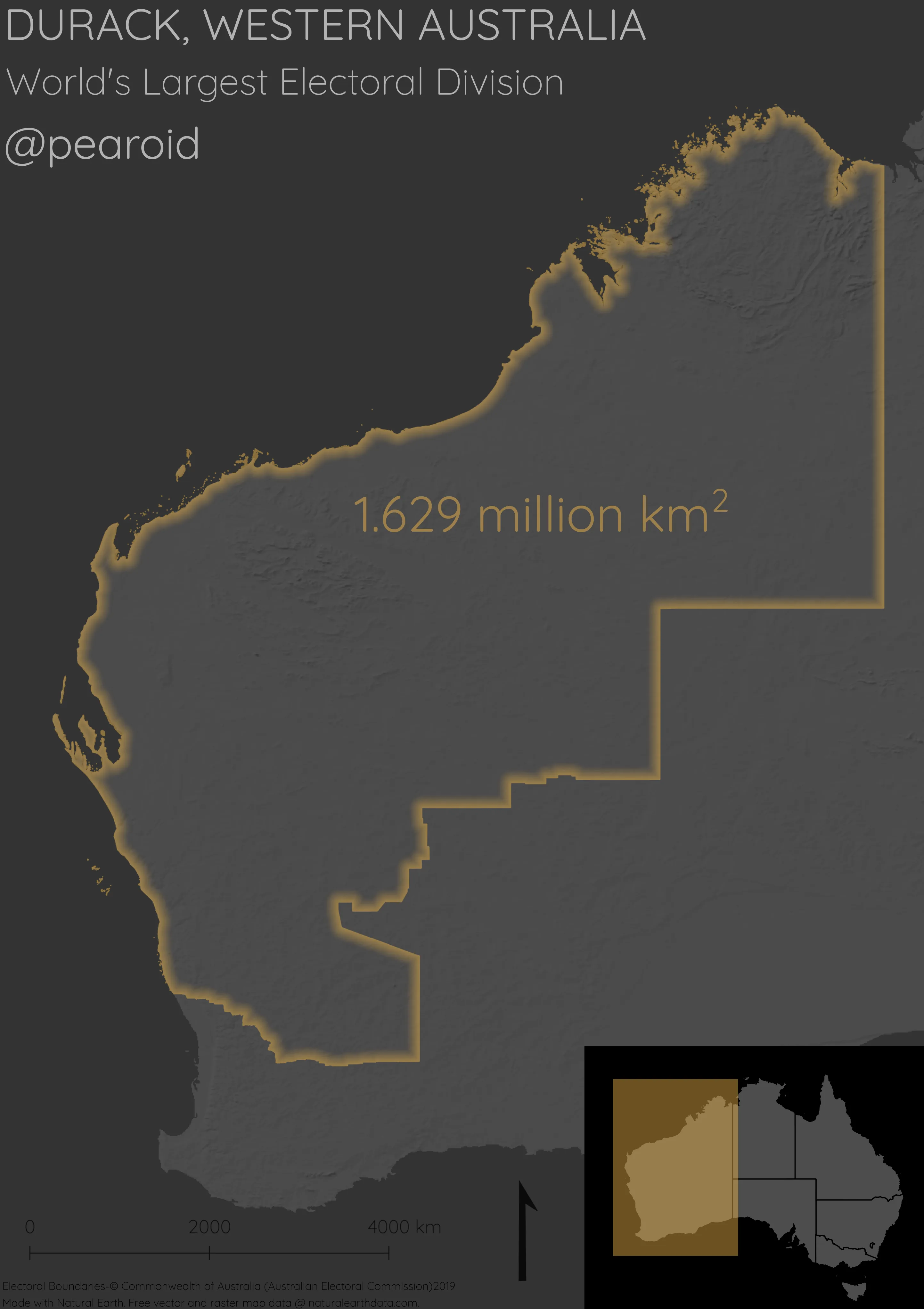 Durack Electoral Division, WA-Largest Electoral Division in the world that practices compulsory voting.
