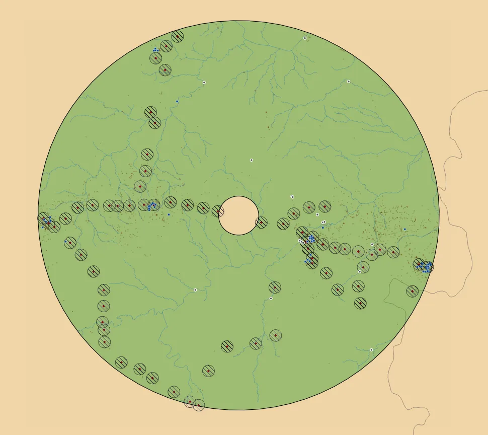 2km Buffers of Each Station